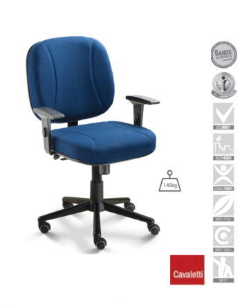 CADEIRA DIRETOR ERGONÔMICA CAVALETTI START EXTRA - Diretor Giratória Extra  4003 Relax / Braço SL com Regulagem Lateral / Base Estampada / 140kg