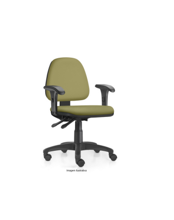 CADEIRA ESCRITÓRIO ERGONÔMICA FKR - Sky Cadeira giratória baixa, Mecanismo Back System, Braço T reg., revestimento Sintético Verde Oliva E86 , NR17